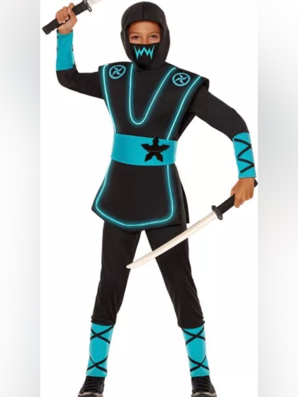 Spirit Ninja warrior youth Costume 3 piece size medium Halloween cosplay